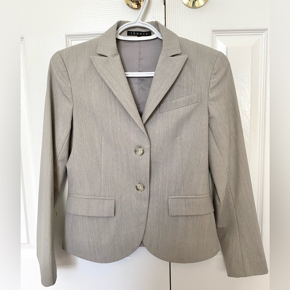 Theory Women's Light Grey Wool Blazer